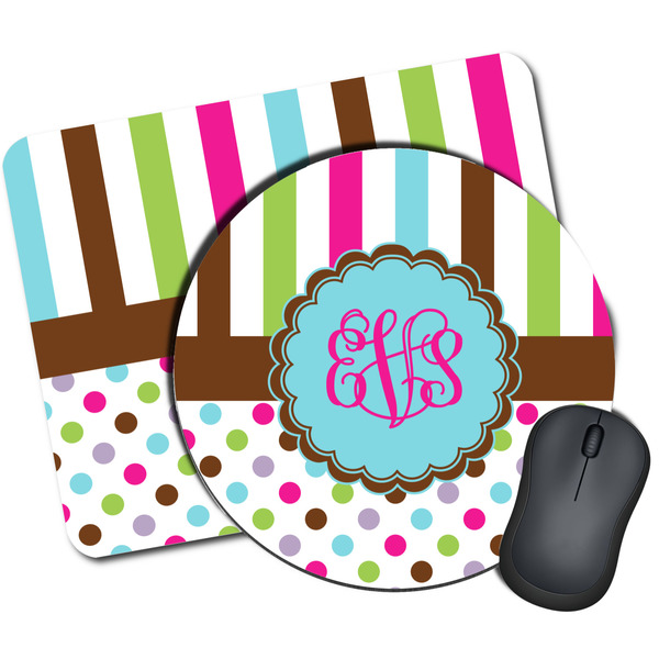 Custom Stripes & Dots Mouse Pad (Personalized)