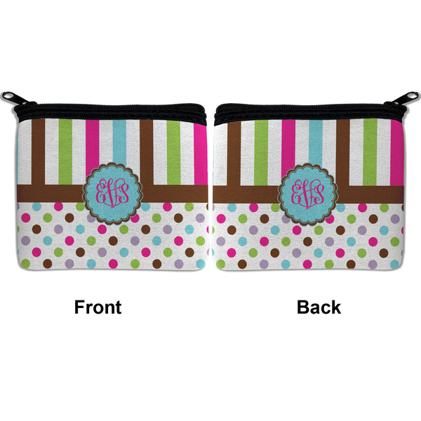 Stripes & Dots Neoprene Coin Purse - Front & Back (APPROVAL)