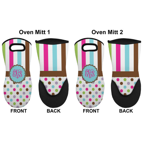 Stripes & Dots Neoprene Oven Mitt - Set of 2 - Approval
