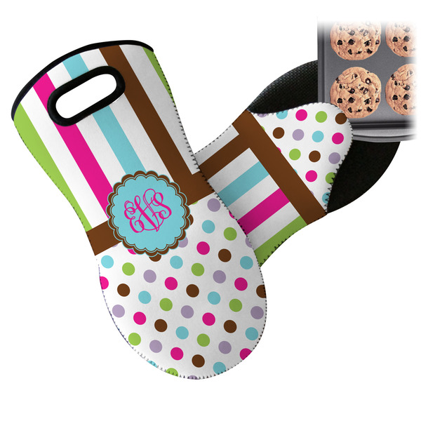 Stripes & Dots Neoprene Oven Mitt