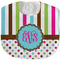 Stripes & Dots Velour Baby Bib w/ Monogram