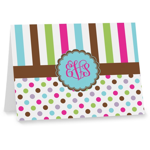 Custom Stripes & Dots Note cards (Personalized)