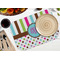 Stripes & Dots Octagon Placemat - Single front (LIFESTYLE) Flatlay