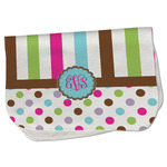 Stripes & Dots Burp Cloth - Fleece w/ Monogram