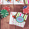 Stripes & Dots On Table with Poker Chips