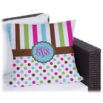 Stripes & Dots Outdoor Pillow - 16" (Personalized)