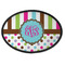 Stripes & Dots Iron On Oval Patch w/ Monogram