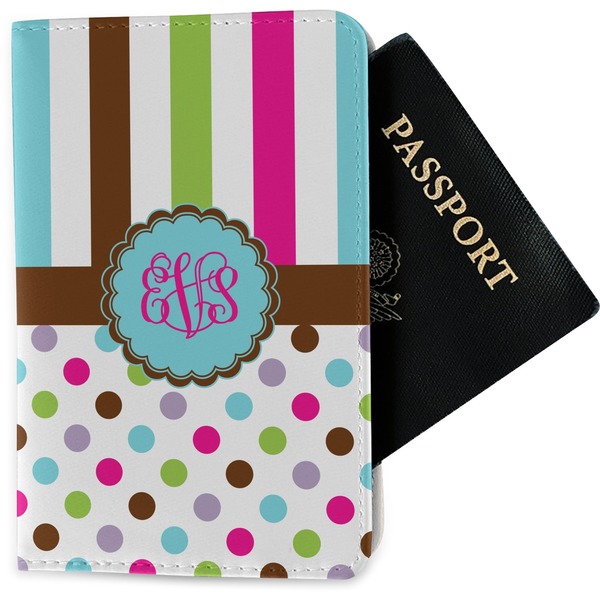 Custom Stripes & Dots Passport Holder - Fabric (Personalized)