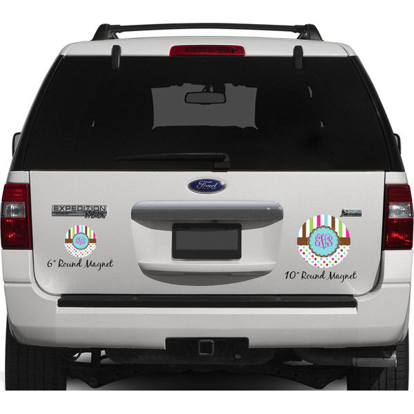 Stripes & Dots Personalized Car Magnets on Ford Explorer
