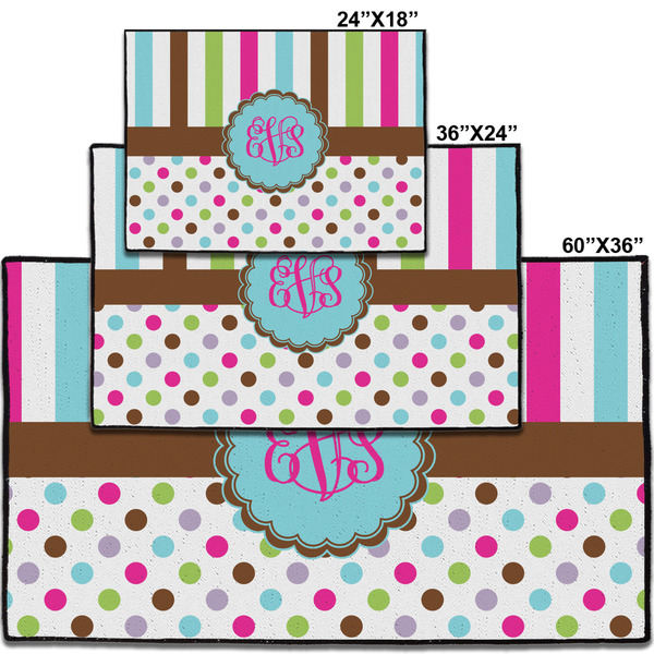Stripes & Dots Personalized Door Mat - Group Parent IMF