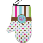 Stripes & Dots Left Oven Mitt (Personalized)