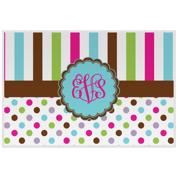 Stripes & Dots Personalized Placemat (Back)