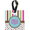 Stripes & Dots Personalized Square Luggage Tag