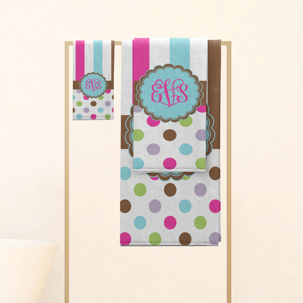 Stripes & Dots Personalized Towel Set