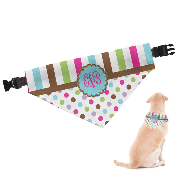 Custom Stripes & Dots Dog Bandana - Small (Personalized)