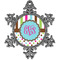 Stripes & Dots Vintage Snowflake Ornament (Personalized)