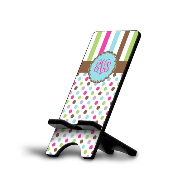 Custom Stripes & Dots Cell Phone Stand (Large) (Personalized)