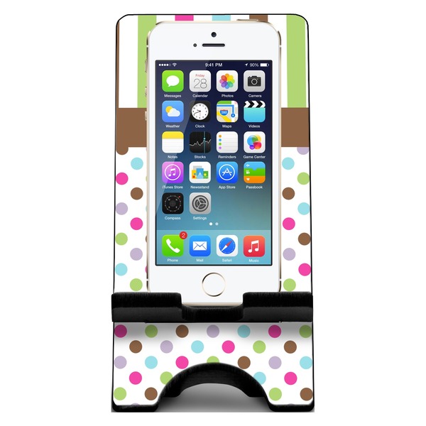 Stripes & Dots Phone Stand w/ Phone