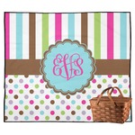 Stripes & Dots Outdoor Picnic Blanket (Personalized)