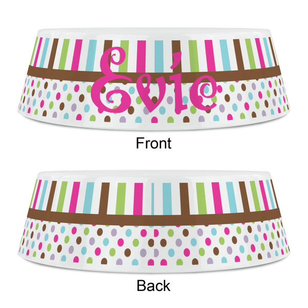 Stripes & Dots Plastic Pet Bowls - Small - APPROVAL
