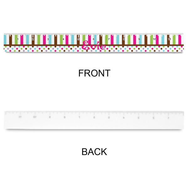 Stripes & Dots Plastic Ruler - 12" - APPROVAL
