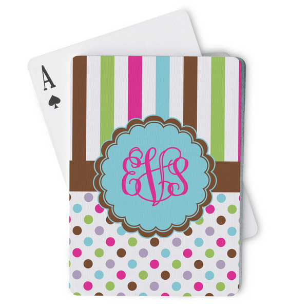 Custom Stripes & Dots Playing Cards (Personalized)