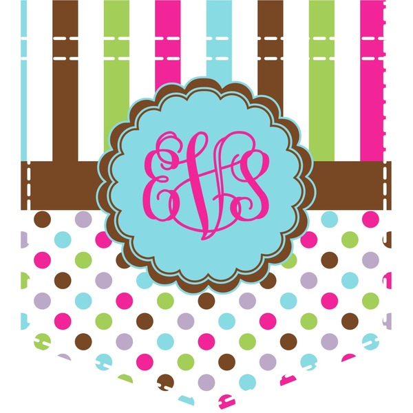 Custom Stripes & Dots Iron On Faux Pocket (Personalized)
