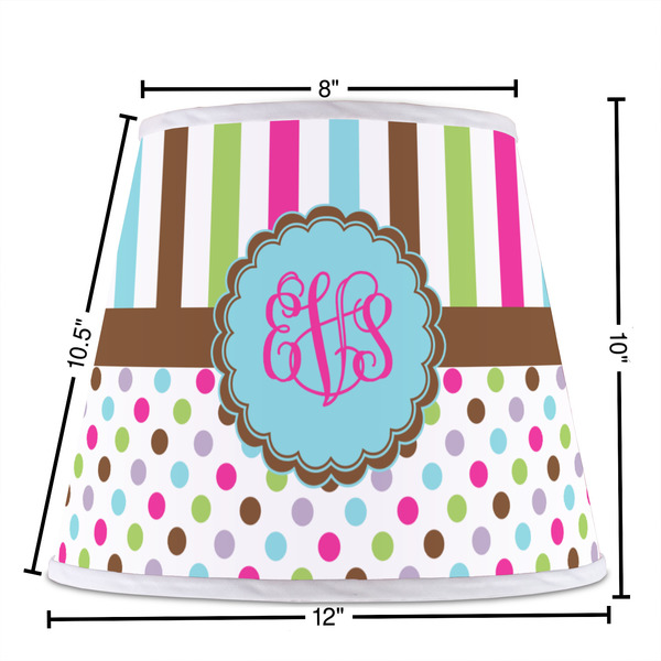 Stripes & Dots Poly Film Empire Lampshade - Dimensions