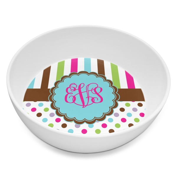Custom Stripes & Dots Melamine Bowl - 8 oz (Personalized)