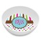 Stripes & Dots Melamine Bowl - 8 oz (Personalized)