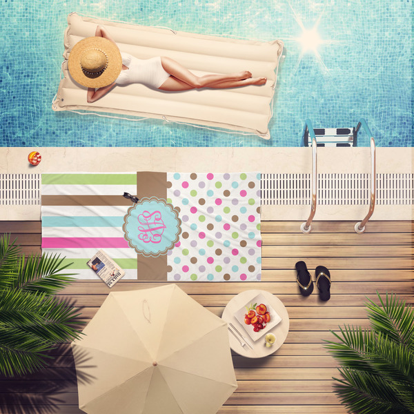 Stripes & Dots Pool Towel Lifestyle