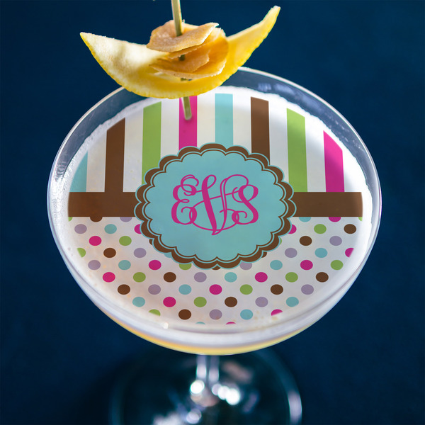 Stripes & Dots Printed Drink Topper - XLarge - In Context