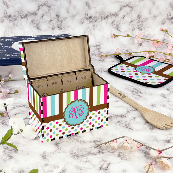 Stripes & Dots Recipe Box - Full Color - In Context