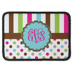 Stripes & Dots Iron On Rectangle Patch w/ Monogram