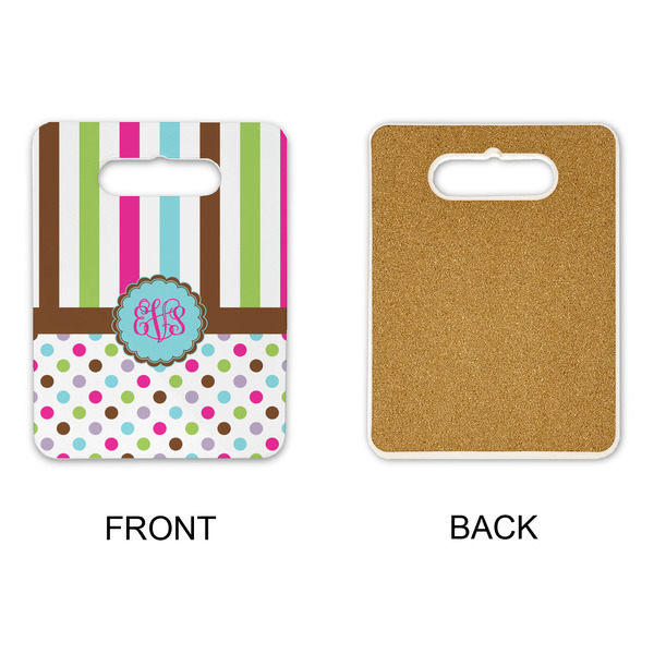 Stripes & Dots Rectangle Trivet with Handle - APPROVAL