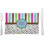 Stripes & Dots Glass Rectangular Lunch / Dinner Plate (Personalized)