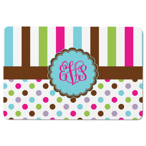 Stripes & Dots Rectangular Fridge Magnet - FRONT