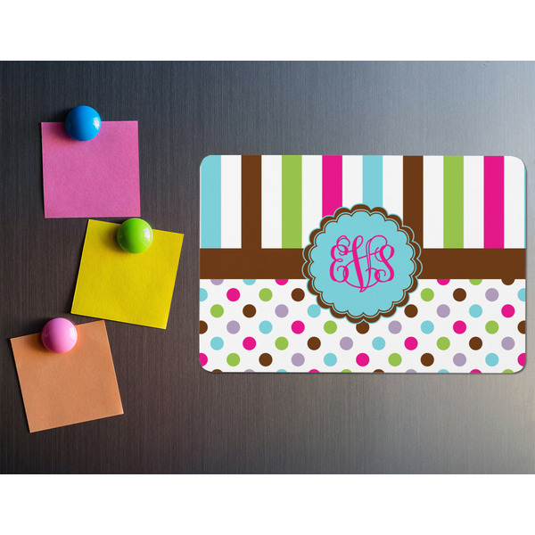 Stripes & Dots Rectangular Fridge Magnet - LIFESTYLE