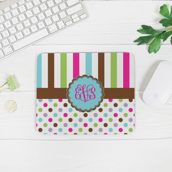 Stripes & Dots Rectangular Mouse Pad - LIFESTYLE 2