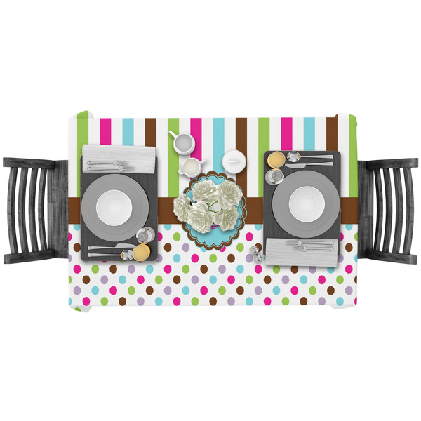 Stripes & Dots Rectangular Tablecloths - LIFESTYLE