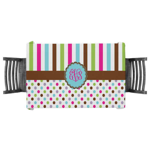 Custom Stripes & Dots Tablecloth - 58"x58" (Personalized)