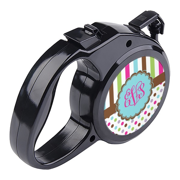 Stripes & Dots Retractable Dog Leash - Angle