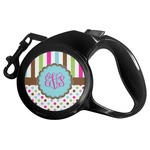 Stripes & Dots Retractable Dog Leash - Medium (Personalized)