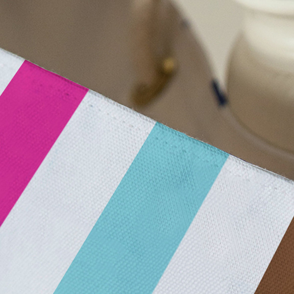 Stripes & Dots Large Rope Tote - Close Up View