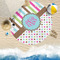 Stripes & Dots Round Beach Towel Lifestyle