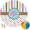 Stripes & Dots Round Beach Towel (Personalized)