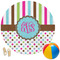 Stripes & Dots Round Beach Towel (Personalized)