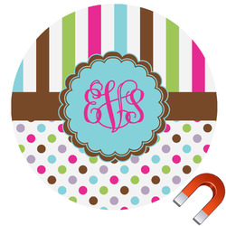 Stripes & Dots Car Magnet (Personalized)