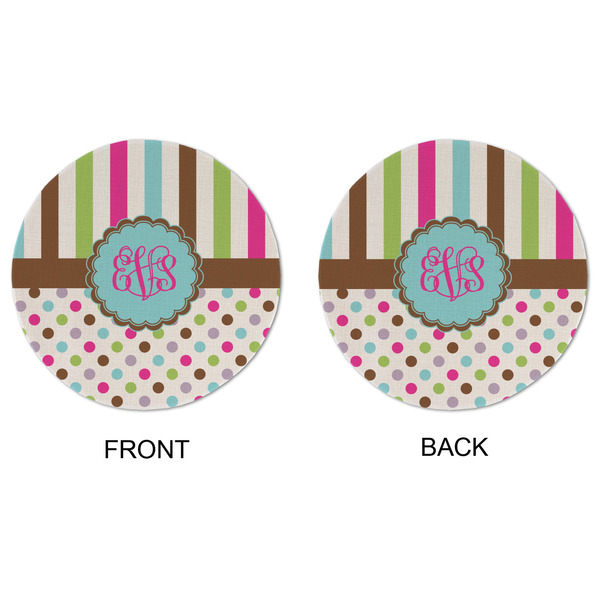 Stripes & Dots Round Linen Placemats - APPROVAL (double sided)