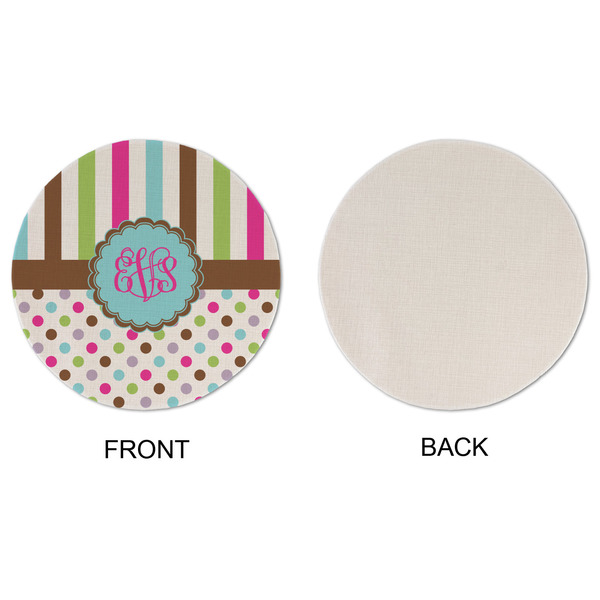 Stripes & Dots Round Linen Placemats - APPROVAL (single sided)